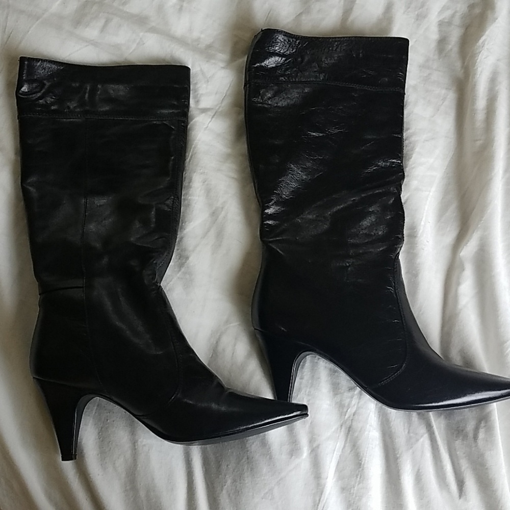 aldo black leather boots